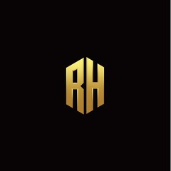 R H modern monogram style initial logo template