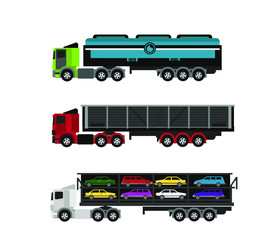 Transport truck,  Detailed Vector Truck