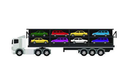 Transport truck,  Detailed Vector Truck