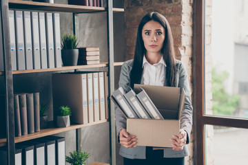 Photo of shocked frustrated girl lawyer representative lose her job dont know how live coronavirus...
