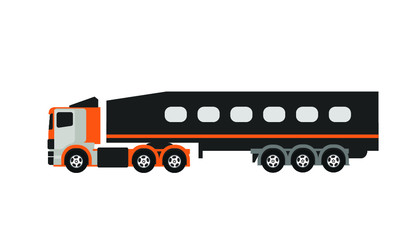 Transport truck,  Detailed Vector Truck