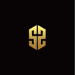 S Z modern monogram style initial logo template