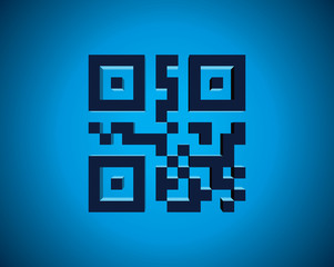 QR code in 3D illustration, Vector