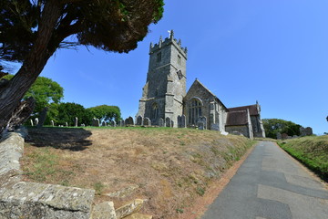  Ancient English church from the Middle ages on the Isle of Wight.