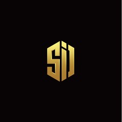 S I modern monogram style initial logo template