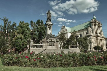Obraz premium Monument in memory of Adam Mickiewicz in Warsaw