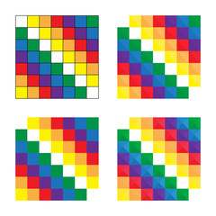 vector icon set with Inka symbol Wiphala for your design