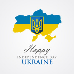 Happy Independence Day Ukraine With national symbol of Ukraine, vector illustration