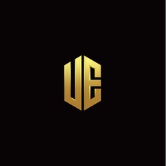 U E modern monogram style initial logo template