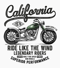 Fototapeta na wymiar Custom motorcycle typography, t-shirt graphics, vectors.