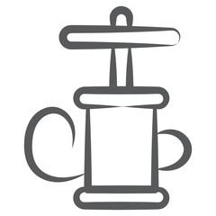 Obraz premium Air pump machine in modern doodle line style 