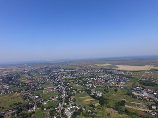 Obraz premium Aerial view of the saburb landscape (drone image). Near Kiev