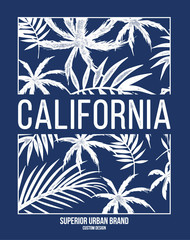 Fototapeta na wymiar Retro California beach vector graphic for t-shirt prints, posters and other uses.