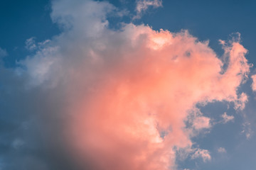 red sky with clouds