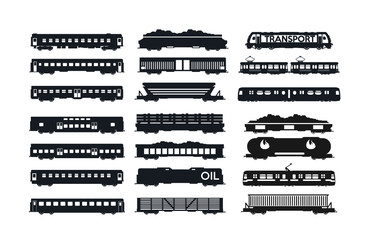 Obraz premium Railway Iron Ore,Coal,Wood,Goods,Oil,passenger,wagons. 