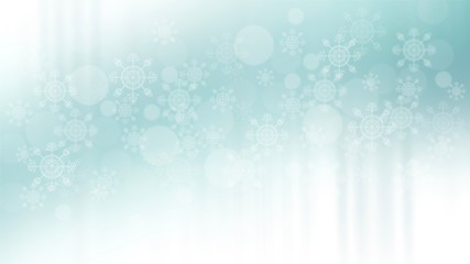 abstract christmas background with snowflakes green pastel white bokeh stars blurred beautiful shiny light, use for card new year wallpaper backdrop
