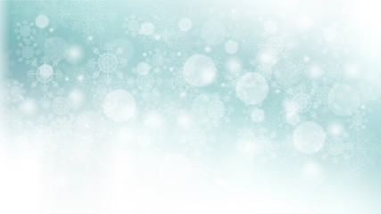 Fototapeta premium abstract christmas background with snowflakes green pastel white bokeh stars blurred beautiful shiny light, use for card new year wallpaper backdrop