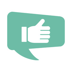 hand like social media marketing flat style