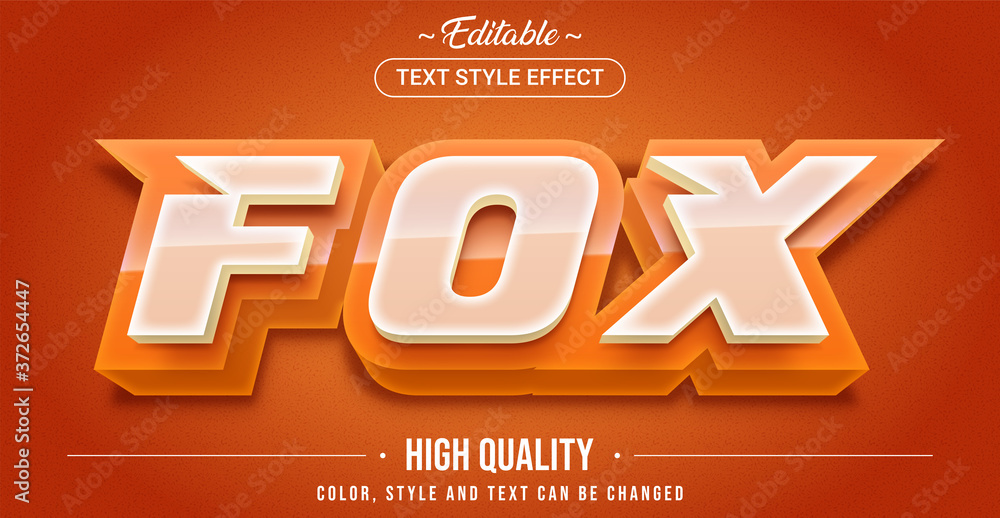 Poster editable text style effect - fox theme style.