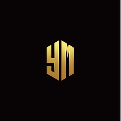 Y M modern monogram style initial logo template