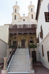 Entrance inside the Church of the Virgin in Old Cairo, an ancient church built on the Fortress of...