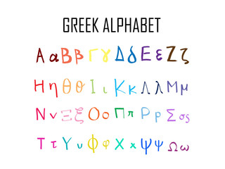 Greek Alphabet Hand Writing