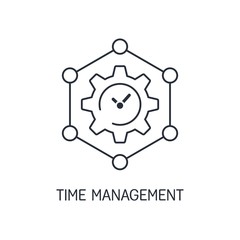 Time management . Vector linear icon isolated on white background.