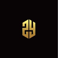 Z Y modern monogram style initial logo template