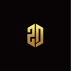 Z D modern monogram style initial logo template