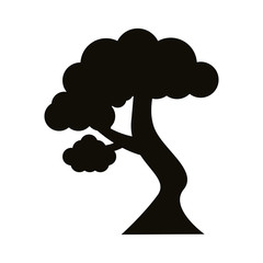 branched tree silhouette style icon