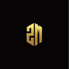 Z M modern monogram style initial logo template
