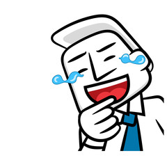 Business man cartoon smiling and funny vector isolated on a white background