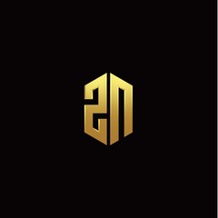 Z N modern monogram style initial logo template