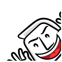 White man cartoon smiling scene vector on a white background