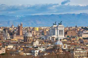 Fototapeta na wymiar Aerial view of the Rome city with beautiful architecture, Italy