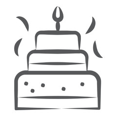 
A sweet birthday cake icon design, bakery food, 
