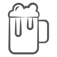 
Design of beer mug in modern doodle line style 
