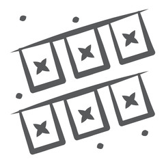 
Buntings icon design, doodle line vector 
