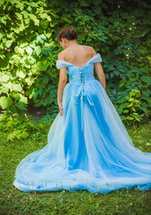 Fototapeta premium Fancy modern fashionable dress, evening and wedding dress concept, inspire for women