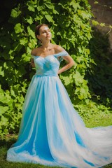 Fototapeta premium Fancy modern fashionable dress, evening and wedding dress concept, inspire for women