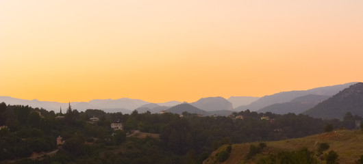 sunset in the mountains
