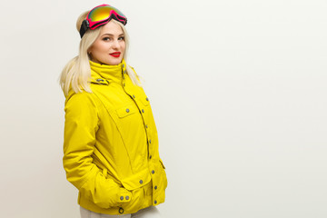 Portrait of a happy young girl isolated over white background