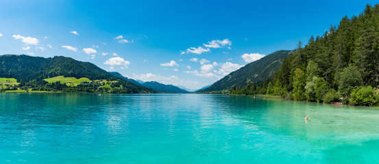 Weissensee in Carinthia. Famous lake in the South of Austria.