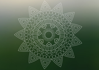 Mandala geometric round monochrome ornament arabesque.