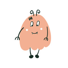 Cute monster girl. Vector illustration. Isolated.