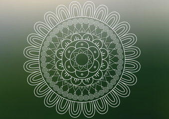 Mandala geometric round monochrome ornament arabesque.