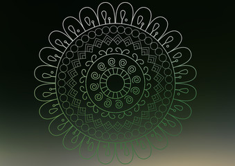 Mandala geometric round monochrome ornament arabesque.