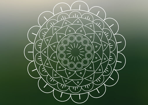 Mandala geometric round monochrome ornament arabesque.