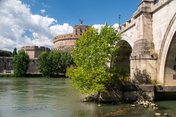 Fototapeta na wymiar Castel and Ponte Sant'Angelo in Rome, Italy