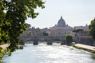 Saint Peter's Basilica, view from river Tiber, Rome
